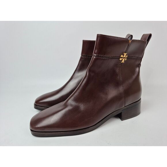 Tory Burch Women's Brown Everly Leather Ankle Booties Size 10 M - Picture 2 of 10
